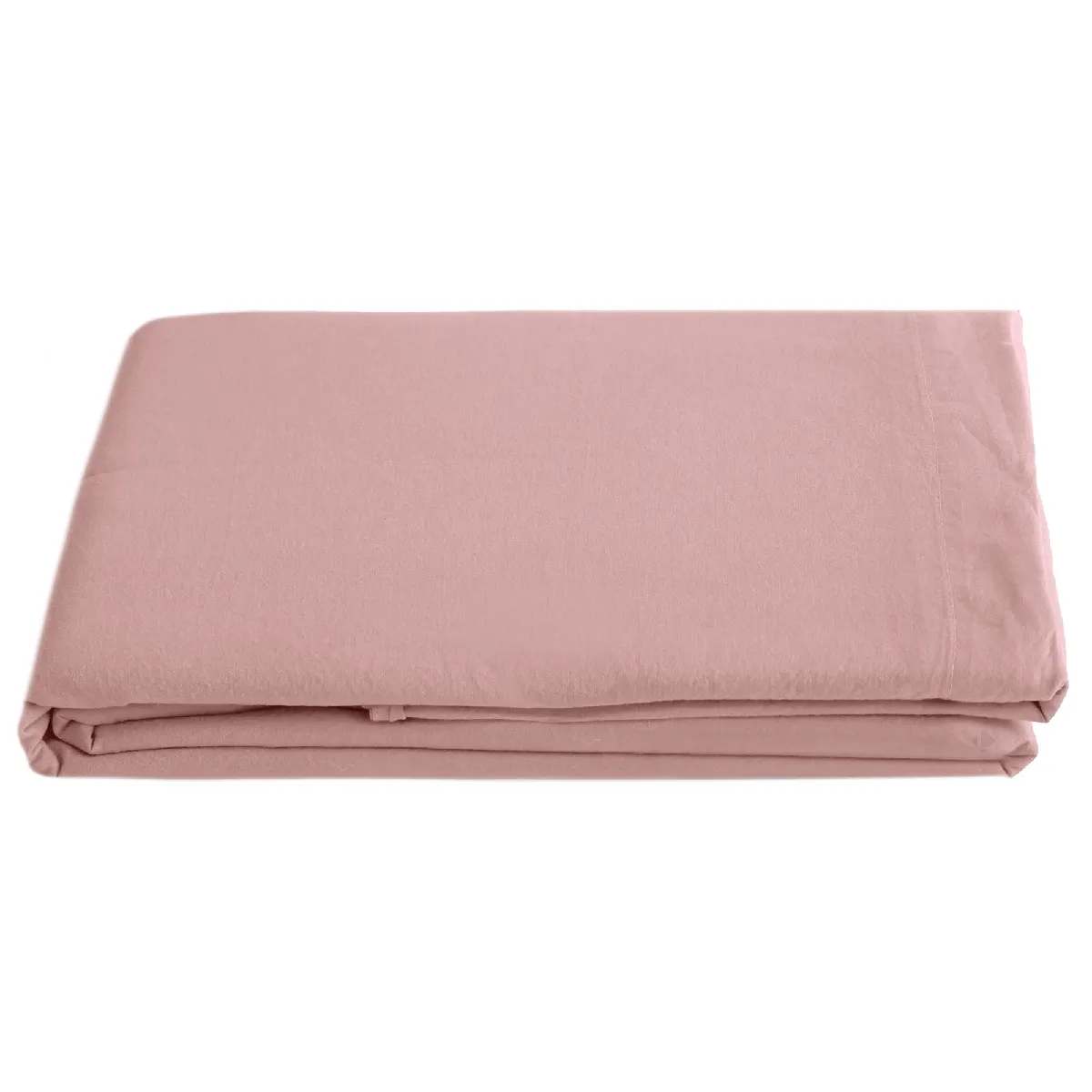 Drap Plat Lin Et Coton 270x300 Cm Collection Opera Couleur Rose