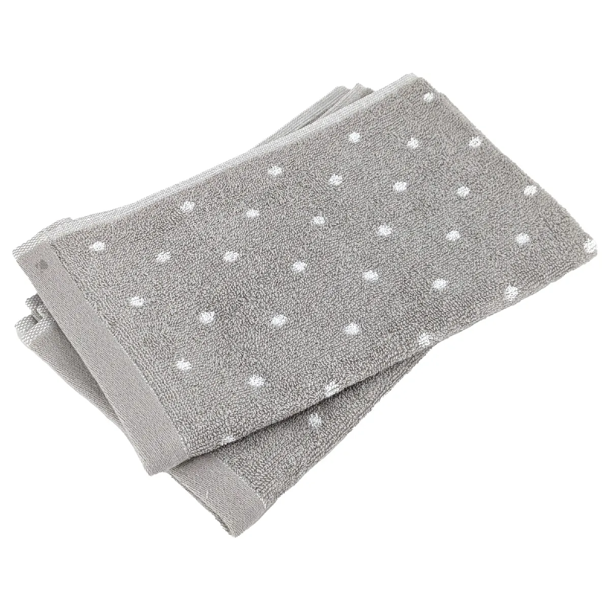 Lot De 2 Serviettes Invité 33x50 Cm Efficience Dots Gris Lunar