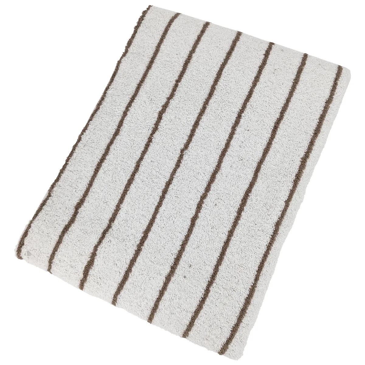 Drap De Douche Coton 70x140cm Pure Light À Rayures Marron