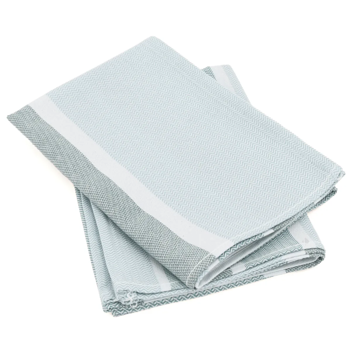 Lot De 2 Torchons De Cuisine Toile 50x70 Cm Coton Oton Bleu