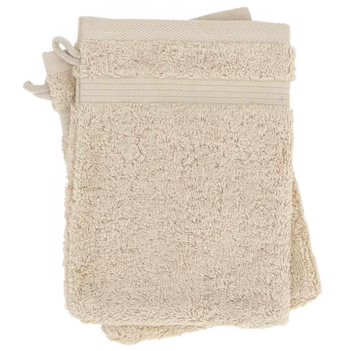 Lot De 2 Gants De Toilette 16x21 Cm Luxor Beige