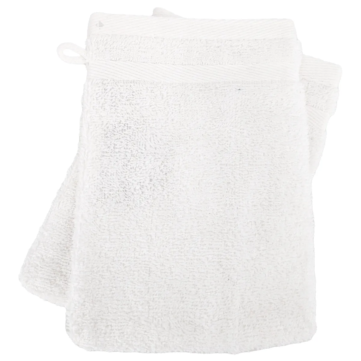 Lot De 2 Gants De Toilette 16x21 Cm Efficience Pure Blanc White