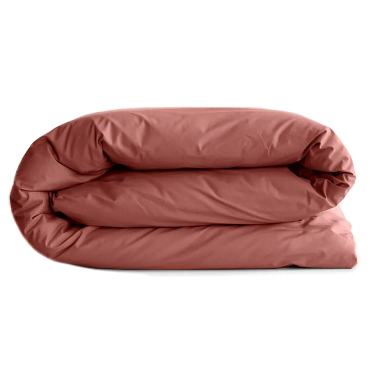 Housse De Couette Uni 140x200 Cm Percale De Coton Manoir Rose Pêche