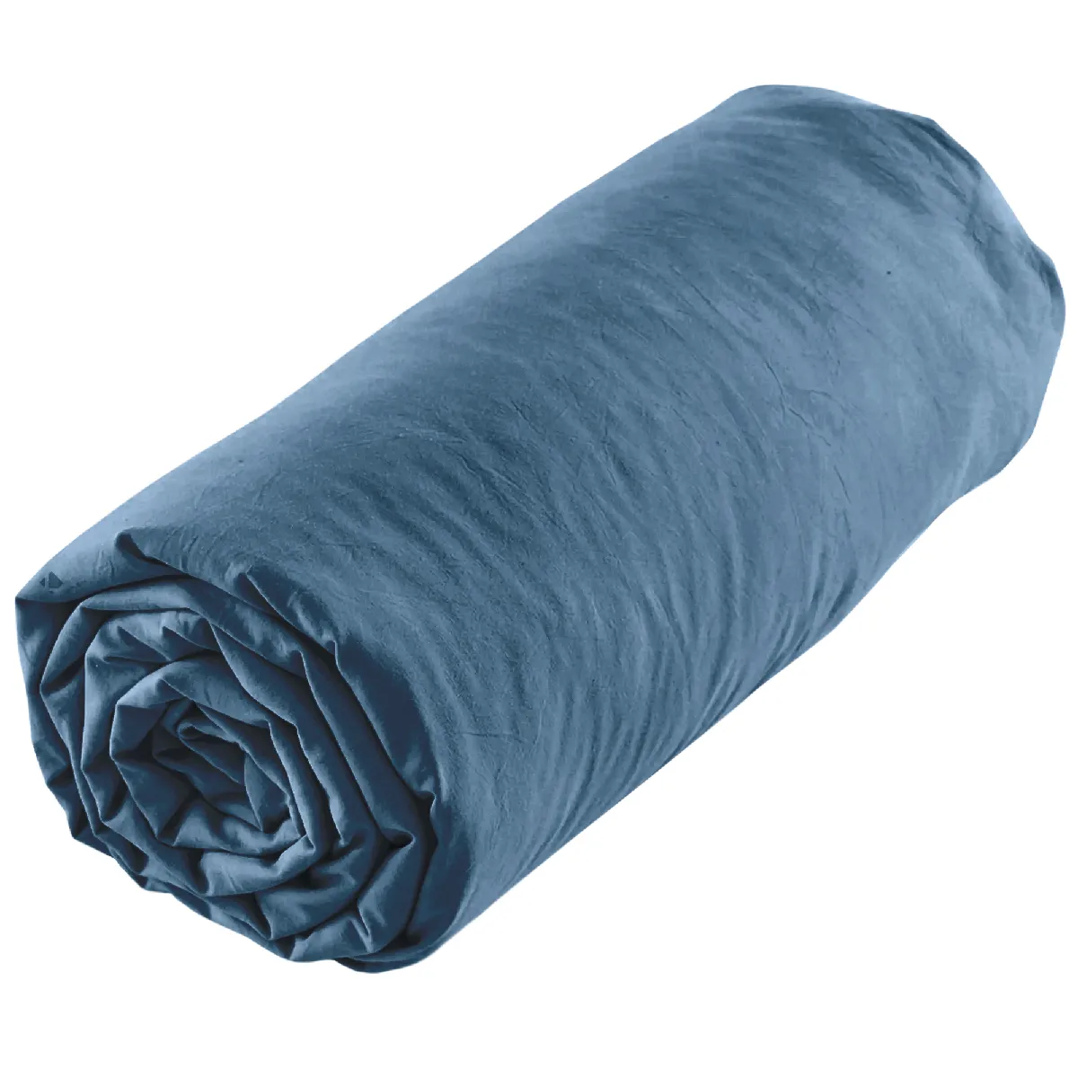 Drap Housse Uni 140x190 Cm Mila 100% Polyester Micro Lavée Bleu Nuit