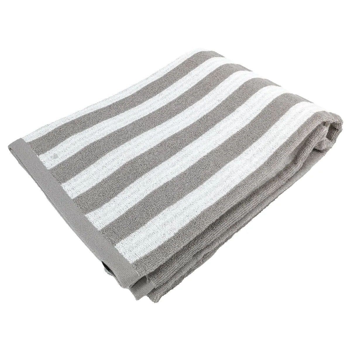 Drap De Bain 100x150 Cm Coton Efficience Stripes Gris Lunar