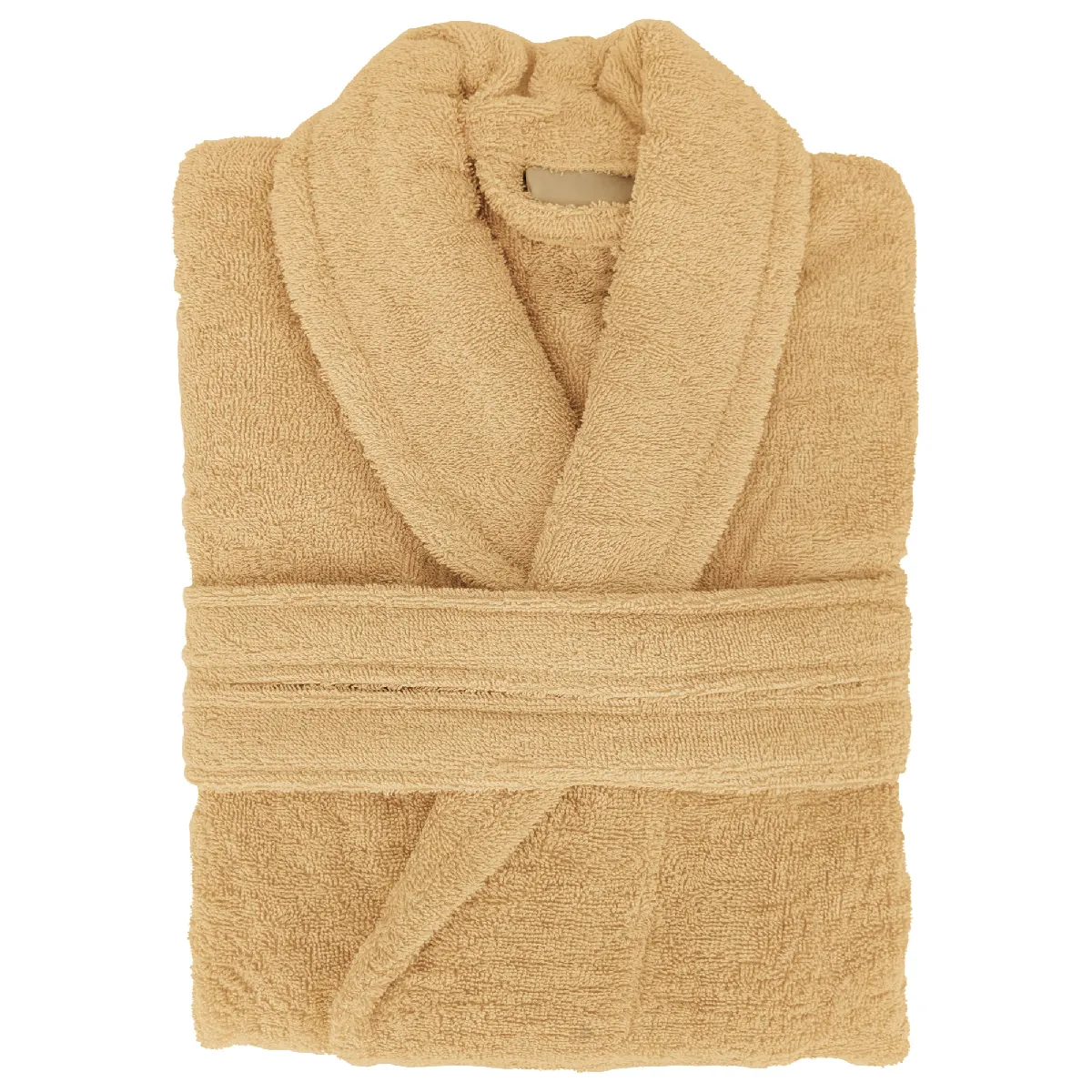 Peignoir Col Châle Naia Éponge Coton Taille Xl Jaune Avoine