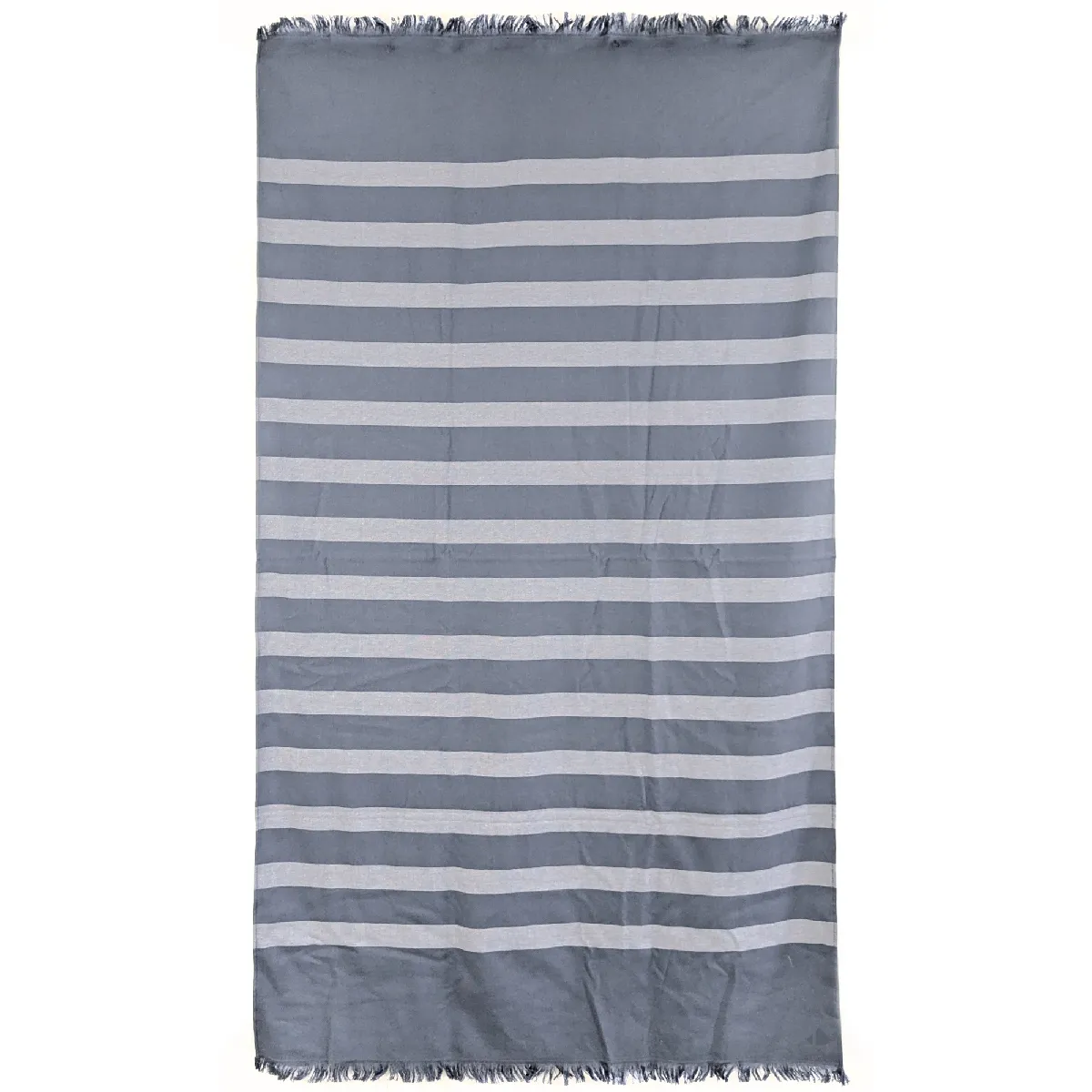 Drap De Plage 100x180 Cm Pur Coton Collection Catane Rayures Bleu Marine
