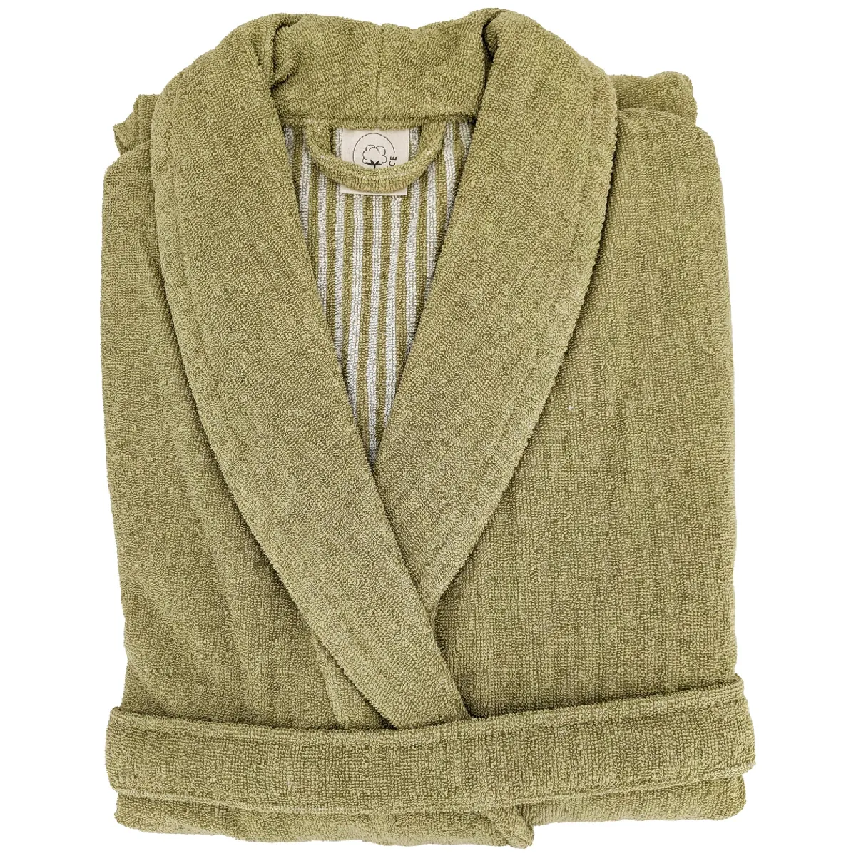 Peignoir Col Châle Adulte Efficience Pure Coton S Vert Olive