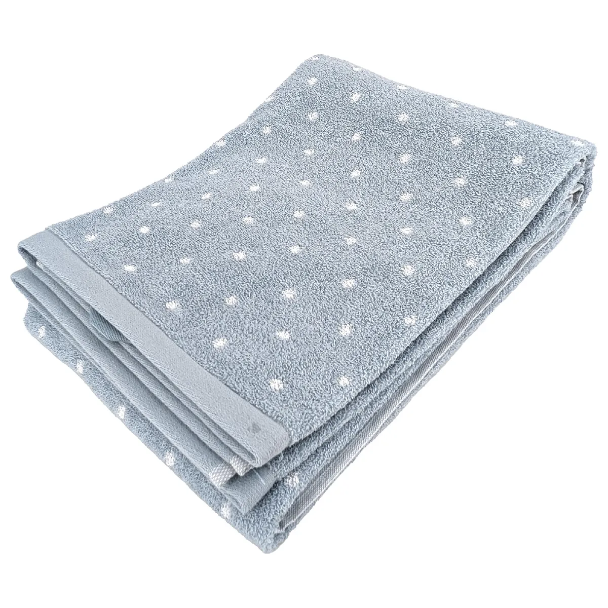 Drap De Douche En Coton 70x140 Cm Collection Efficient Dots Bleu Capri