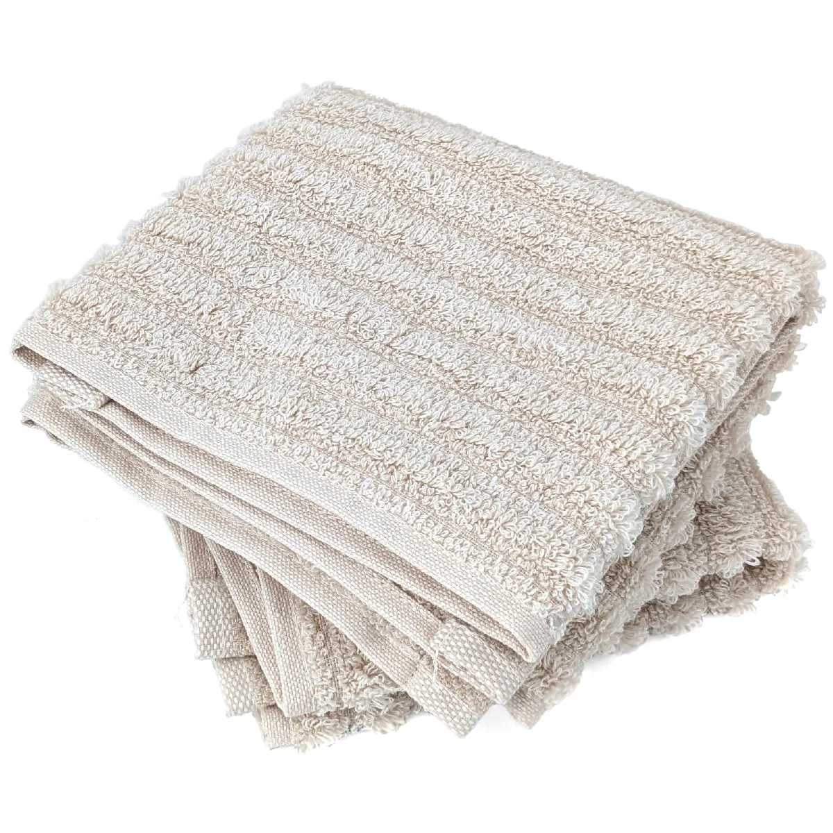 Lot De 2 Serviettes Invité Uni Coton 33x50 Cm Spectre Beige