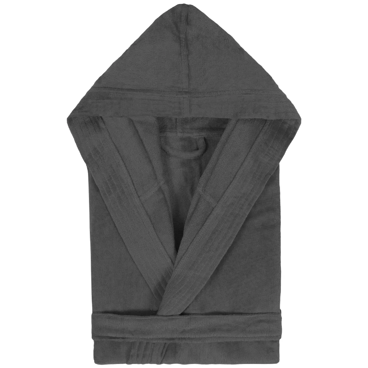 Peignoir À Capuche Adulte Cool Coton L Velours Gris Anthracite