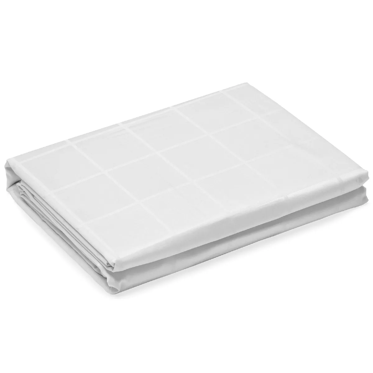 Housse De Couette 280x240 Cm Satin Concerto Carreaux Blanc Neige