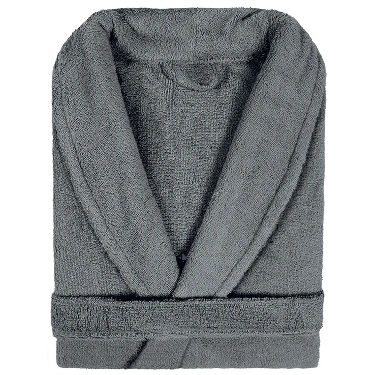Peignoir Col Châle Adulte Pure Coton 3xl Gris Anthracite