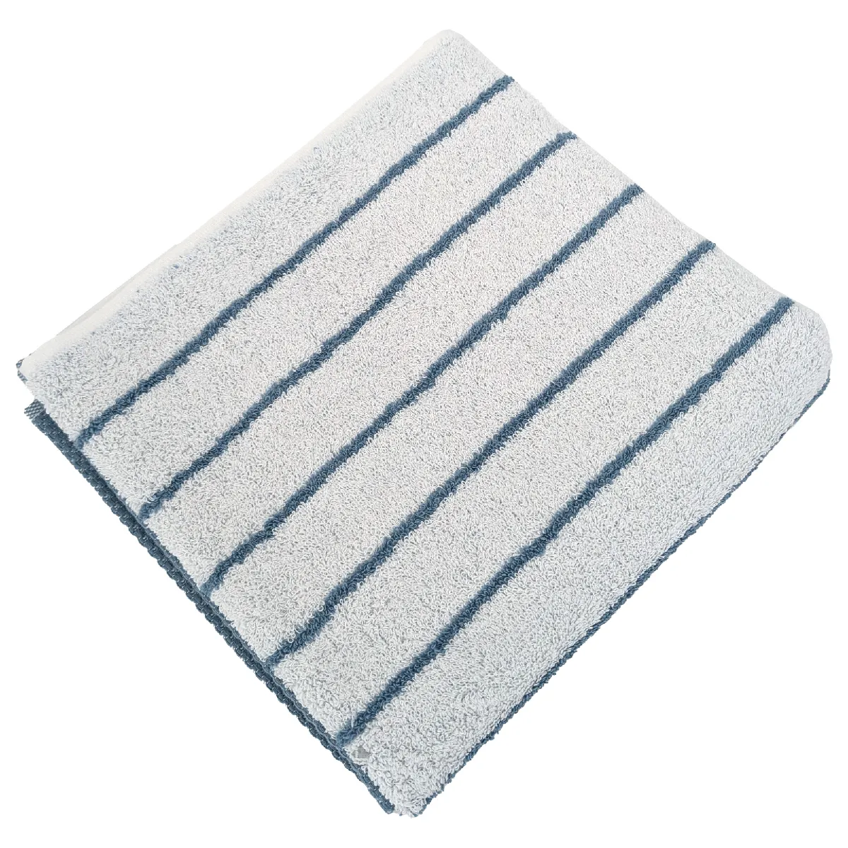 Serviette De Toilette Pur Coton 50x100cm Pure Light À Rayures Bleu