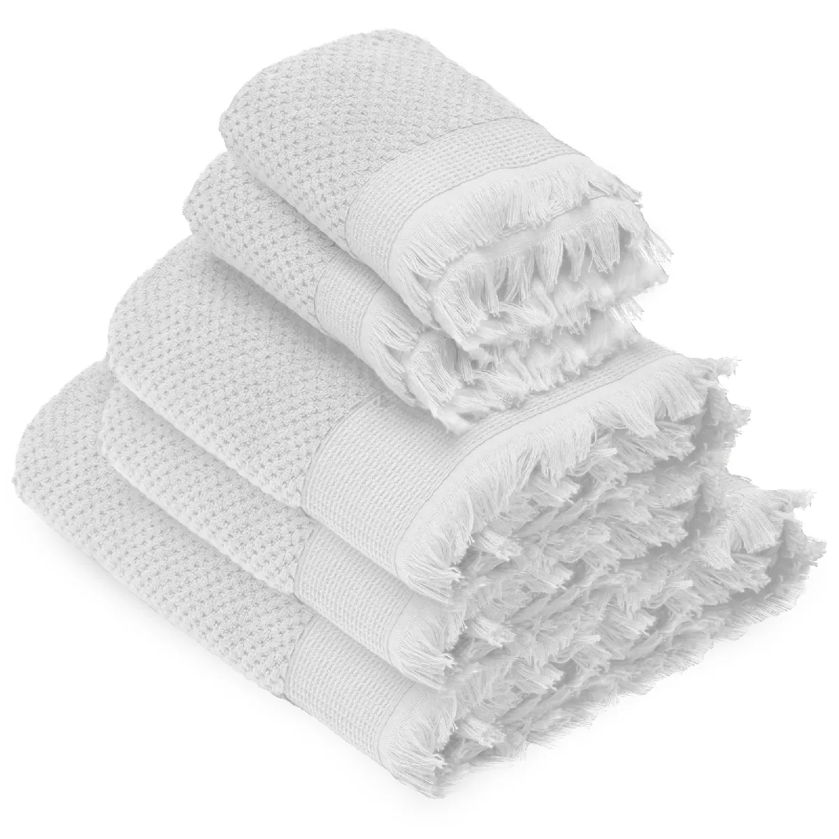 Parure De Bain Tethys 5 Pièces Micro-coton Blanc Neige