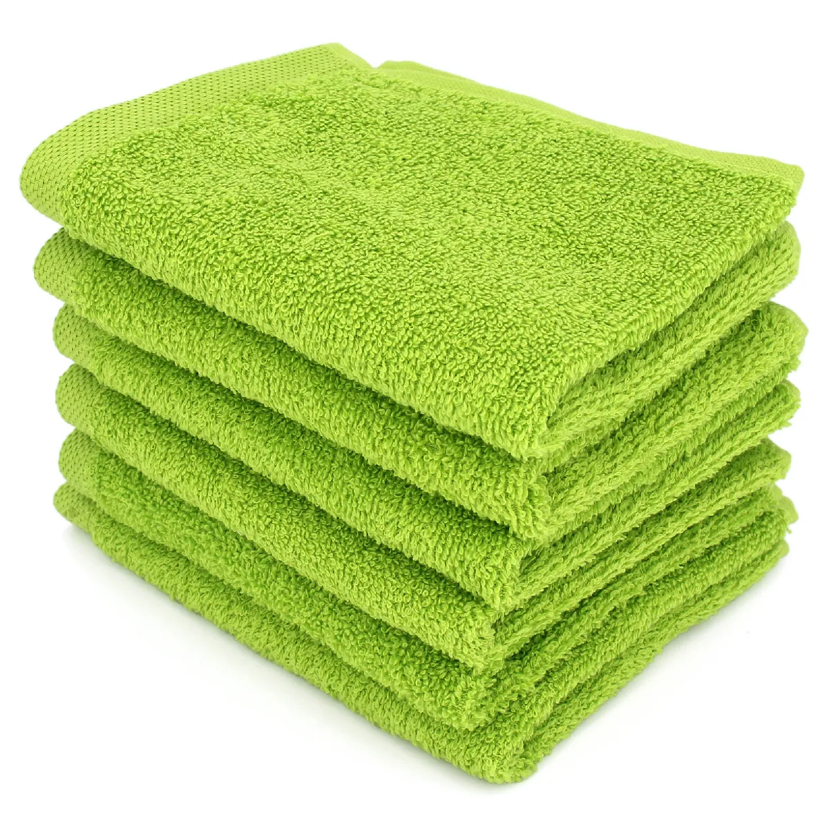 Lot De 6 Serviettes Invité 30x50 Cm Alpha Vert Pistache