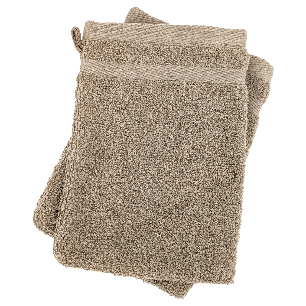 Lot De 2 Gants De Toilette 16x21 Cm Efficience Pure Marron Roble