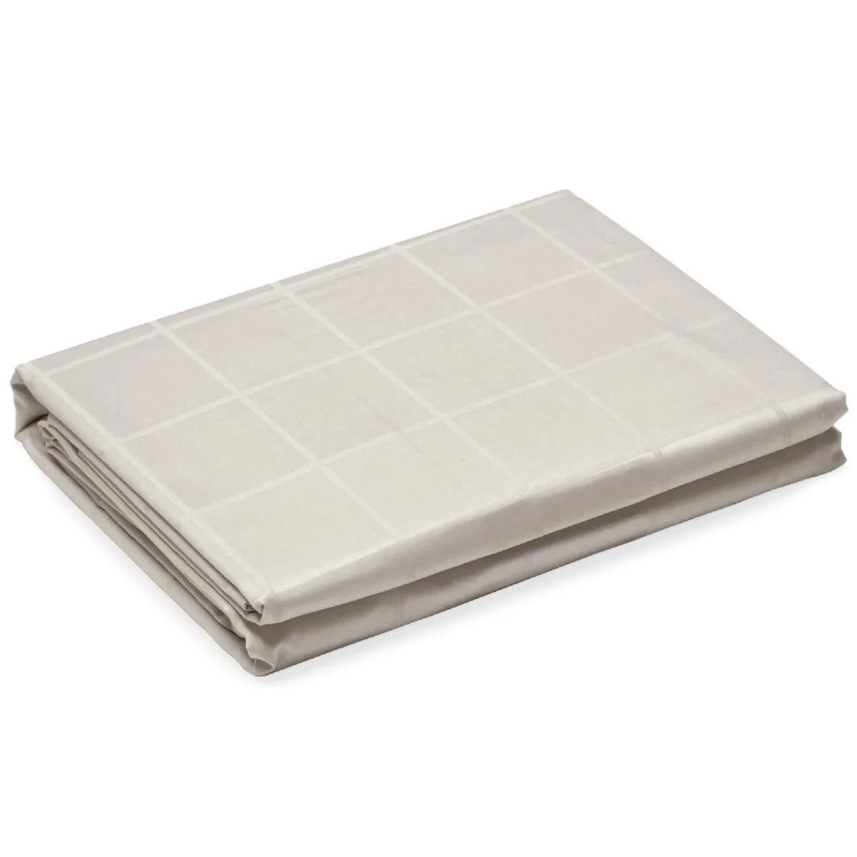 Housse De Couette 280x240 Cm Satin Concerto Carreaux Beige Lin