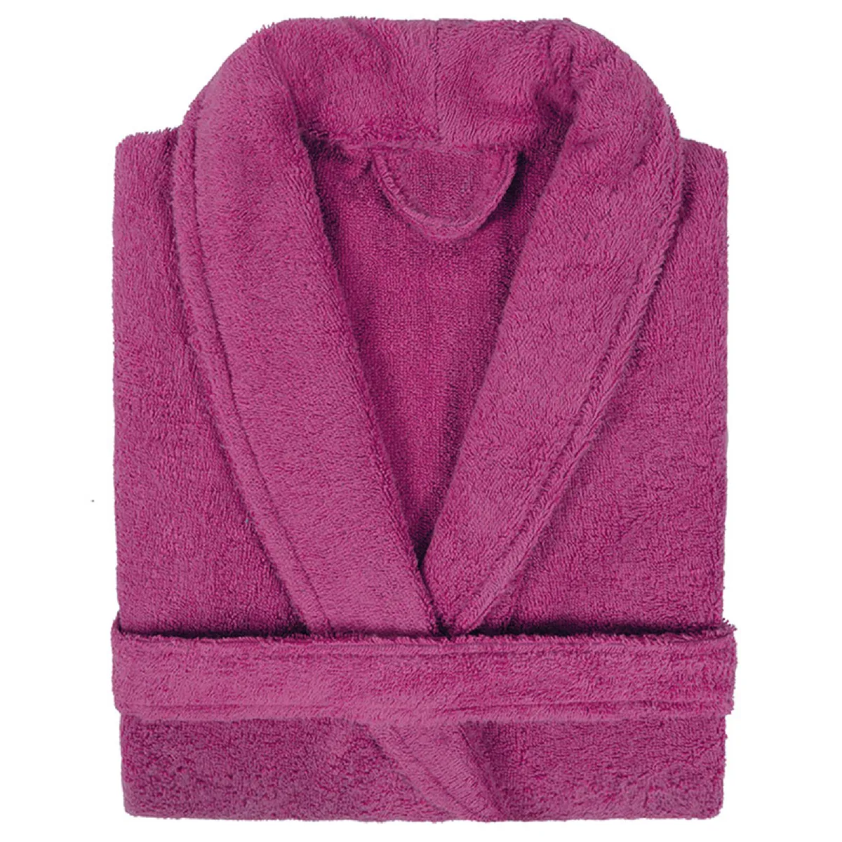 Peignoir Col Châle Adulte Pure Coton Xl Violet Prune