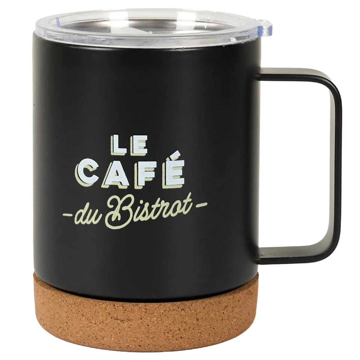 Mug De Transport Liège Et Inox Au Bistrot 35 Cl Coloris Noir