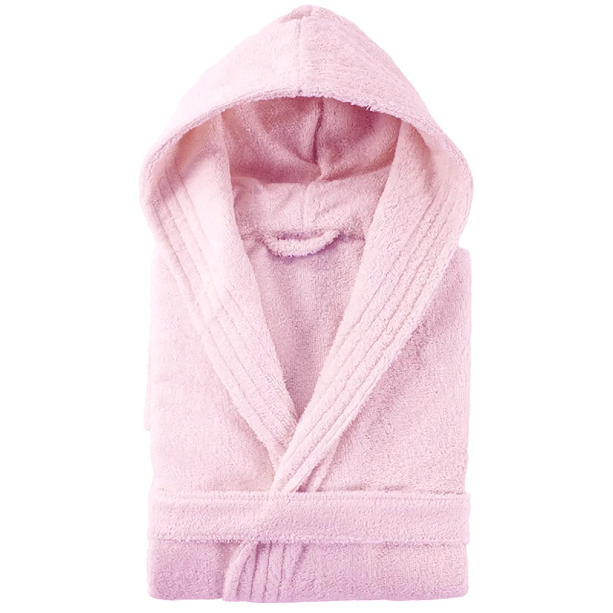 Peignoir À Capuche Adulte Pure Coton Xxl Rose Bonbon