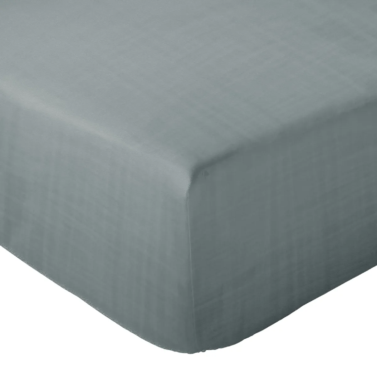 Drap Housse Milos Mousseline De Coton 180x200 Cm Bonnet 30 Cm Uni Vert Lichen