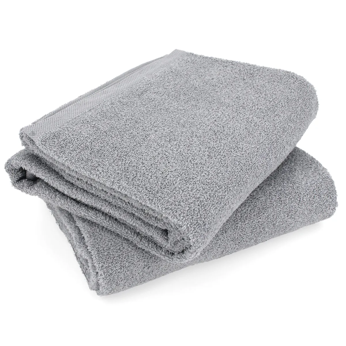 Lot De 2 Draps De Bain 90x150 Cm Alpha Gris Argent