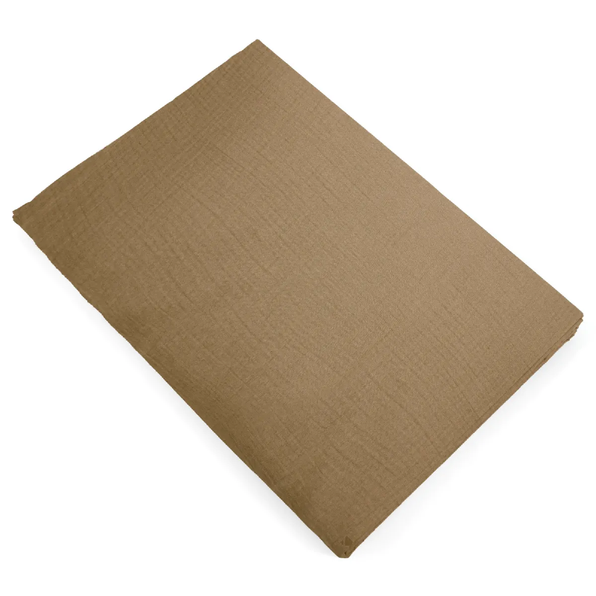 Drap Plat 270x300 Cm Mousseline De Coton Milos Marron Houblon