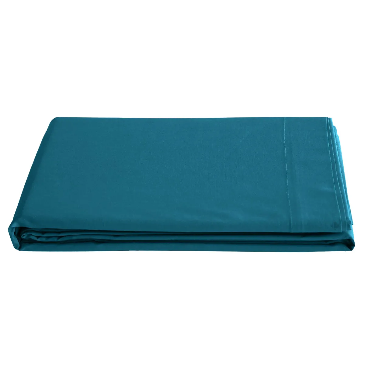 Drap Plat 180x290 Cm Percale De Coton Manoir Bleu Lagon