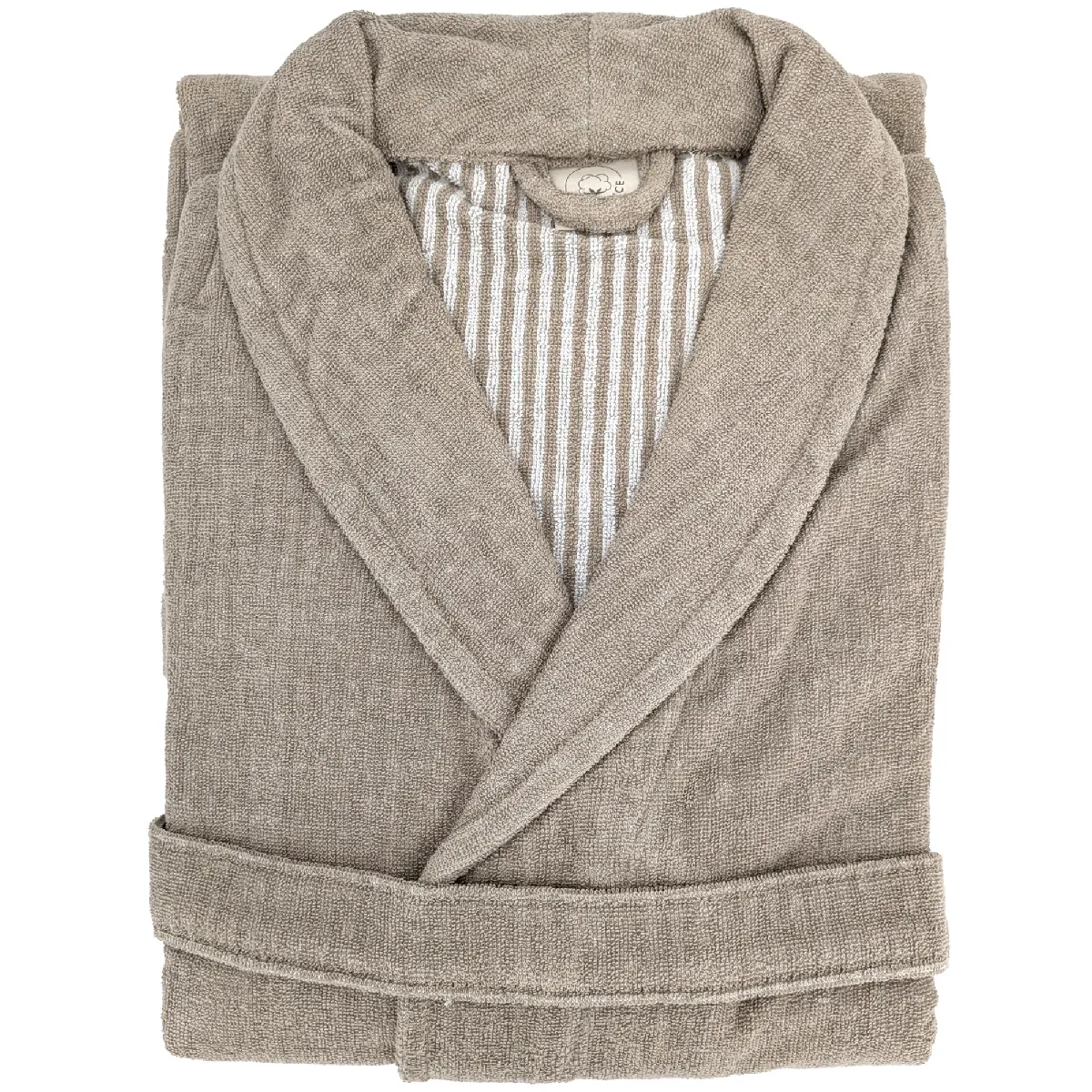 Peignoir Col Châle Adulte Efficience Pure Coton M Marron Roble
