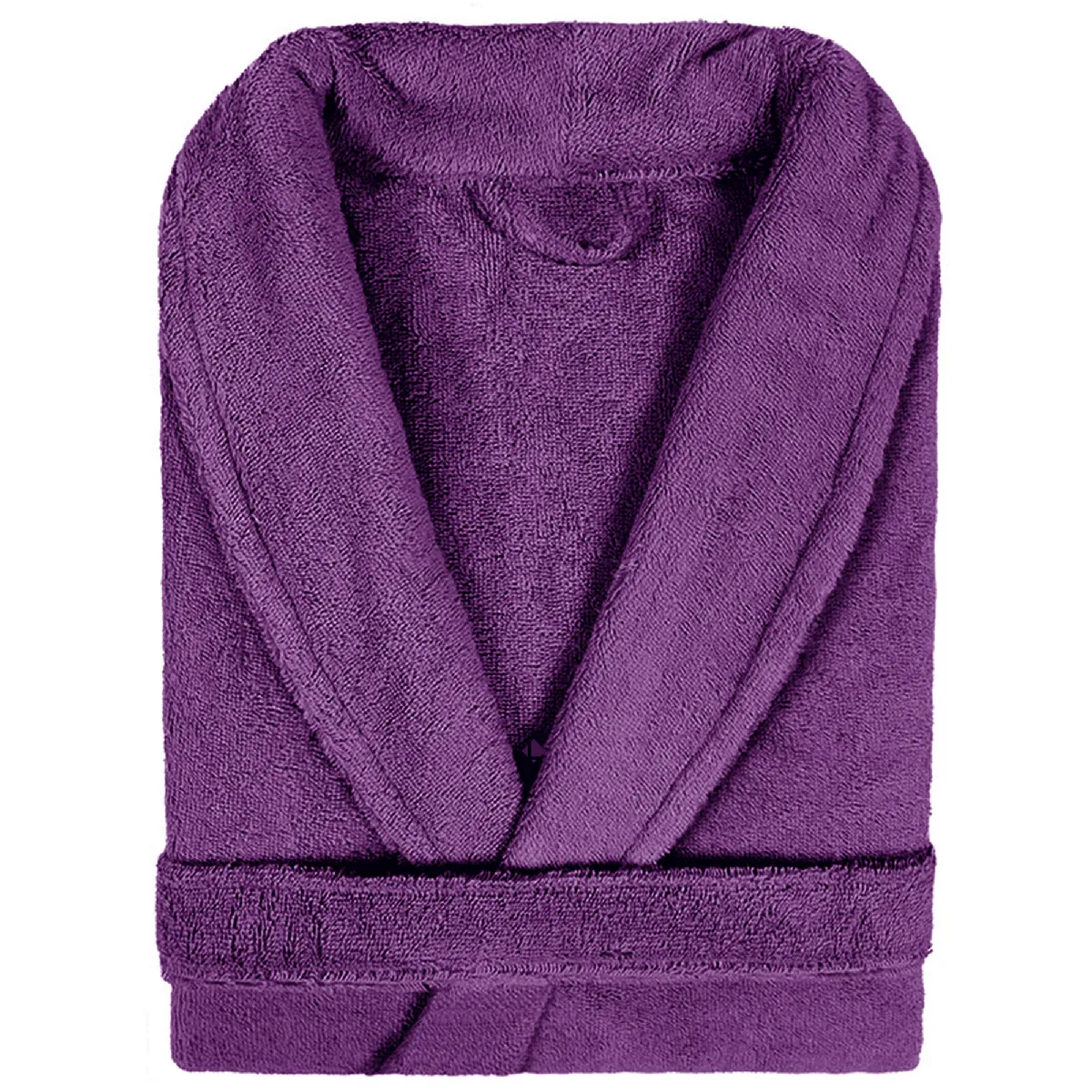 Peignoir Col Châle Adulte Pure Coton Xl Violet