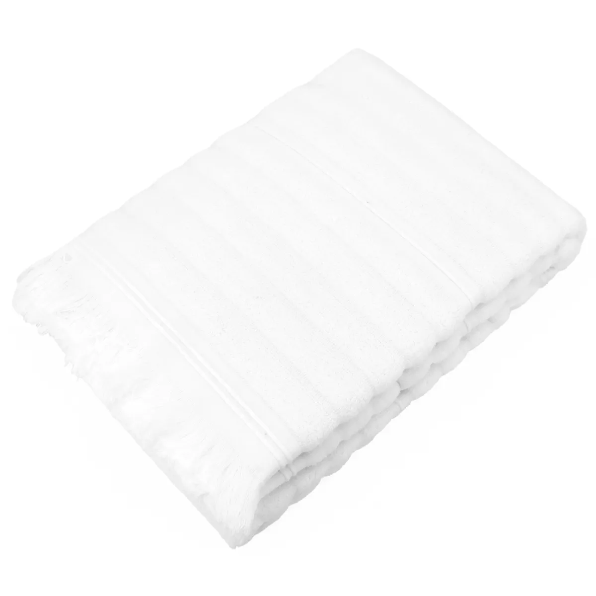 Drap De Bain 100x150 Cm Natural Stripes Blanc