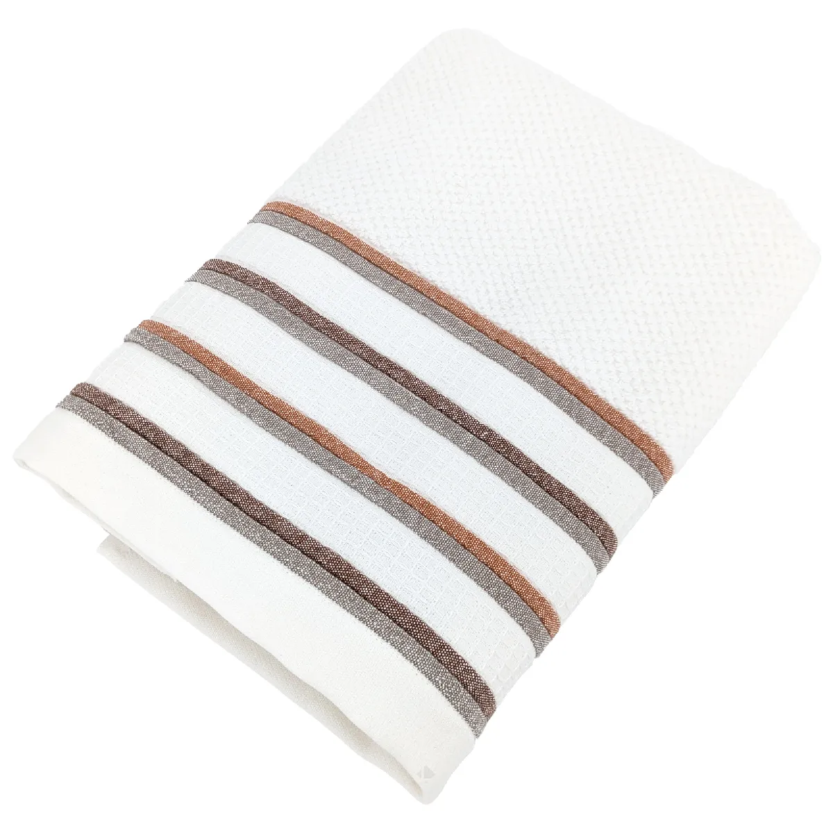Serviette De Toilette 50x100 Cm Pur Coton Serata Blanc Jaune