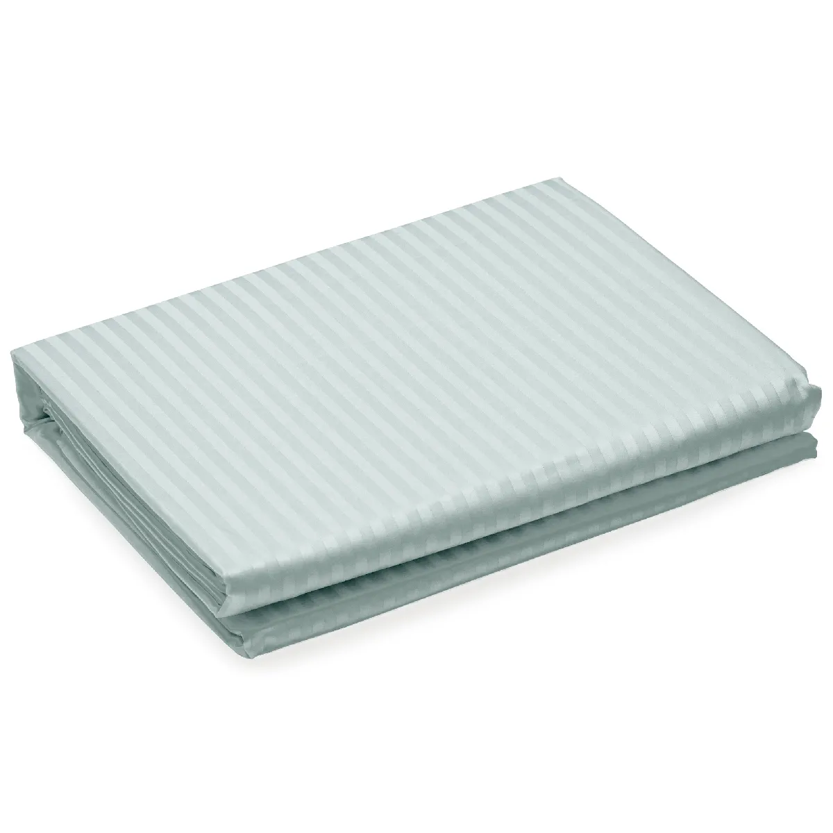 Housse De Couette 240x220 Cm Satin Concerto Rayures Vert Lichen
