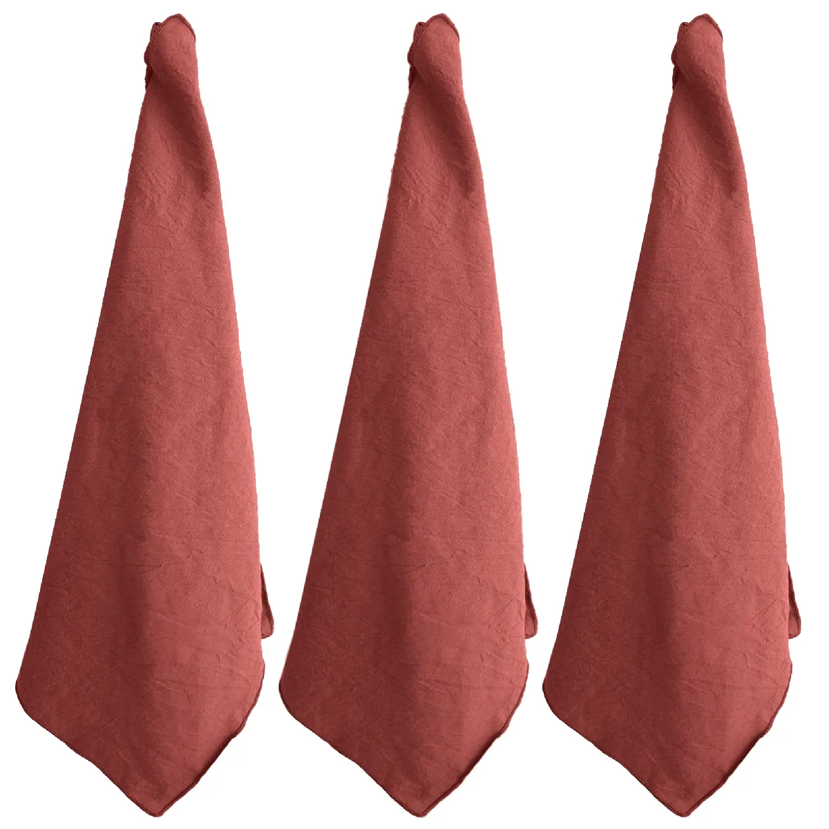 Lot De 3 Torchons De Cuisine Coton 50x70 Cm Hono Rose Pêche