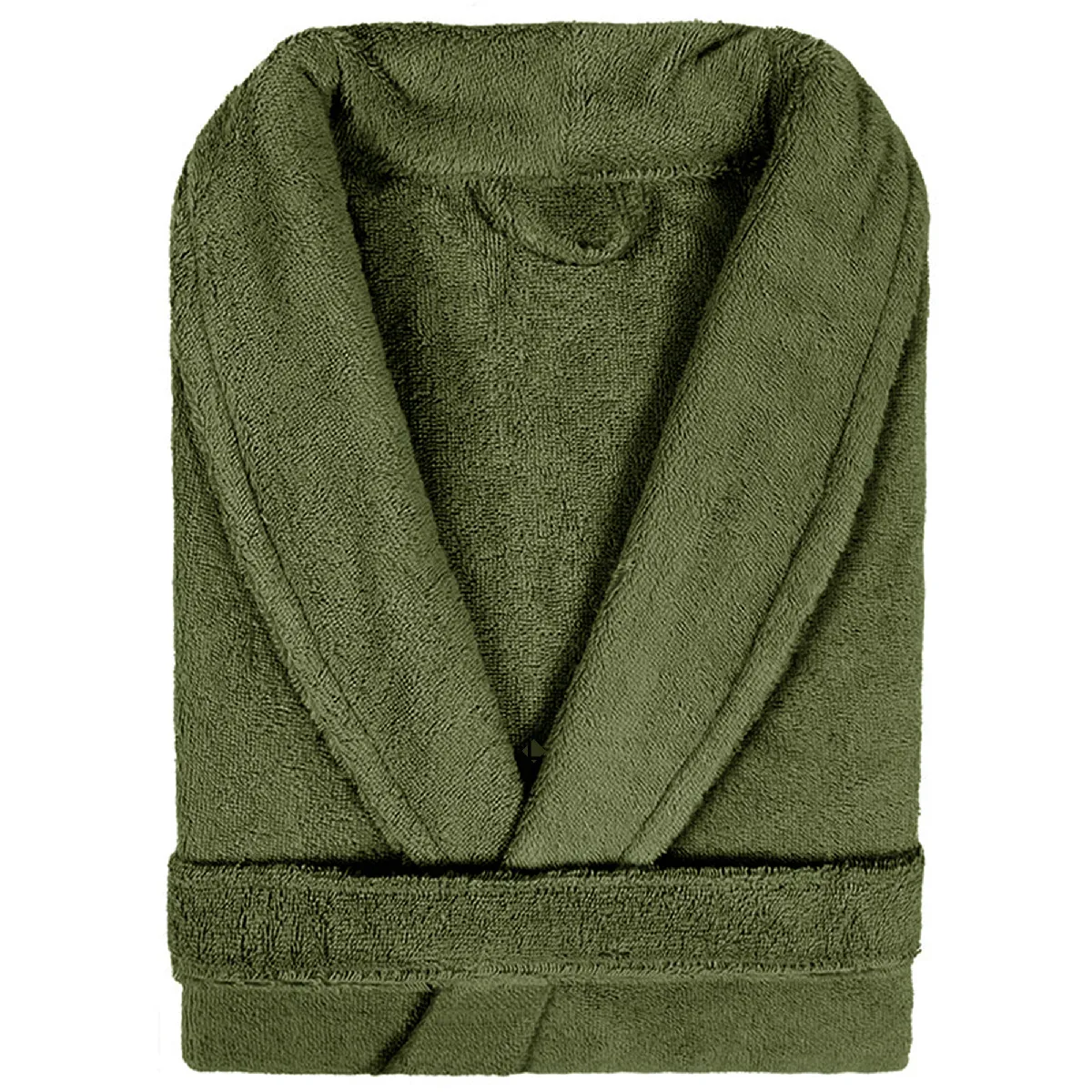 Peignoir Col Châle Adulte Pure Coton S Vert Kaki