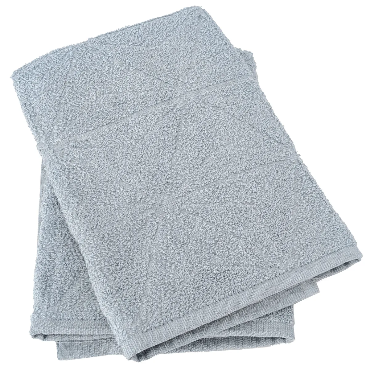 Lot De 2 Torchons De Cuisine Pur Coton 50x50 Cm Optical Bleu Capri