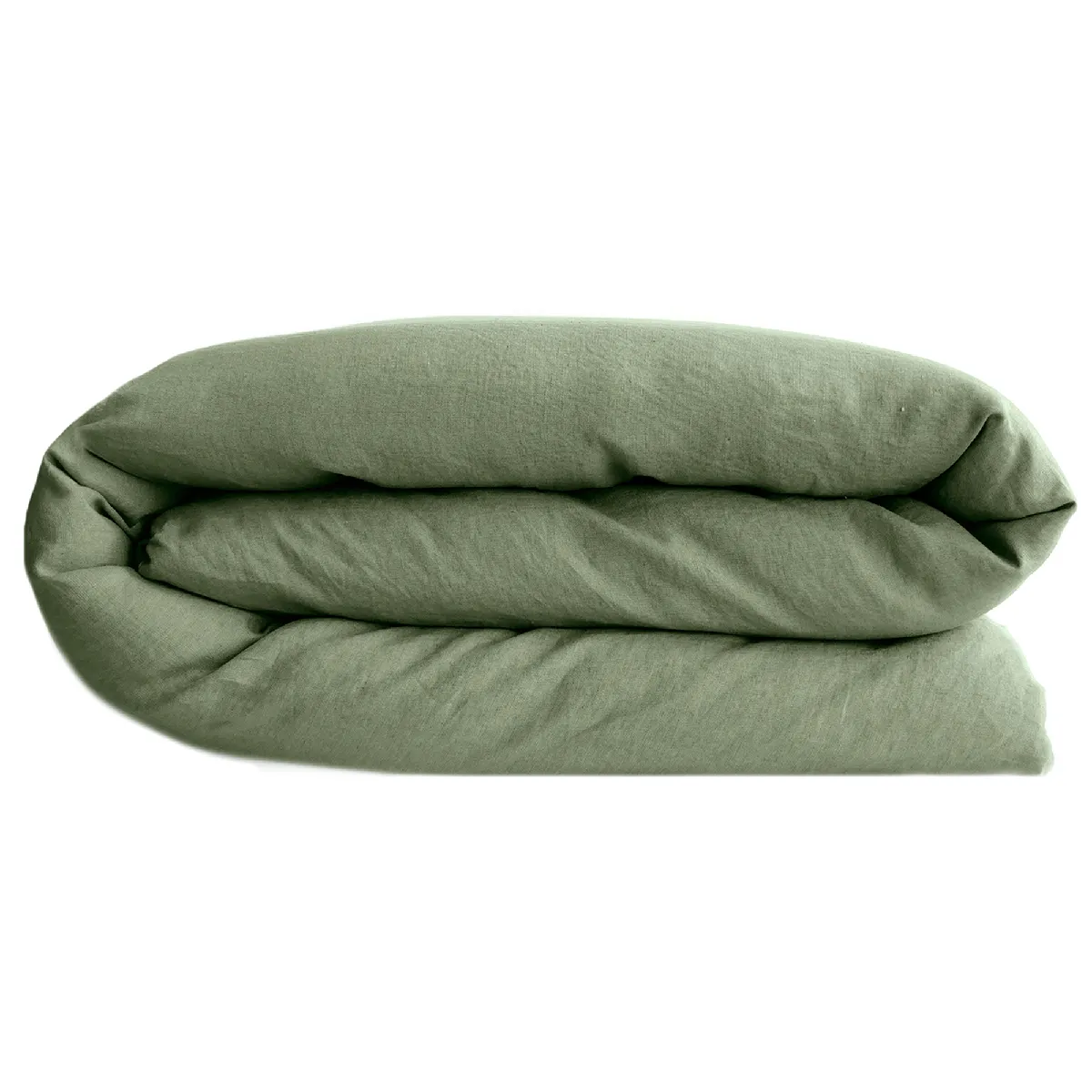 Housse De Couette Lin Et Coton 280x240 Cm Collection Opera Vert Mousse