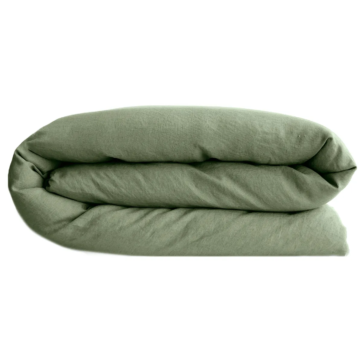 Housse De Couette Lin Et Coton 260x240 Cm Collection Opera Vert Mousse