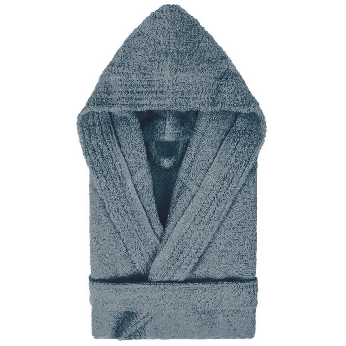 Peignoir À Capuche Enfant Pure Coton 6 Ans Gris Acier