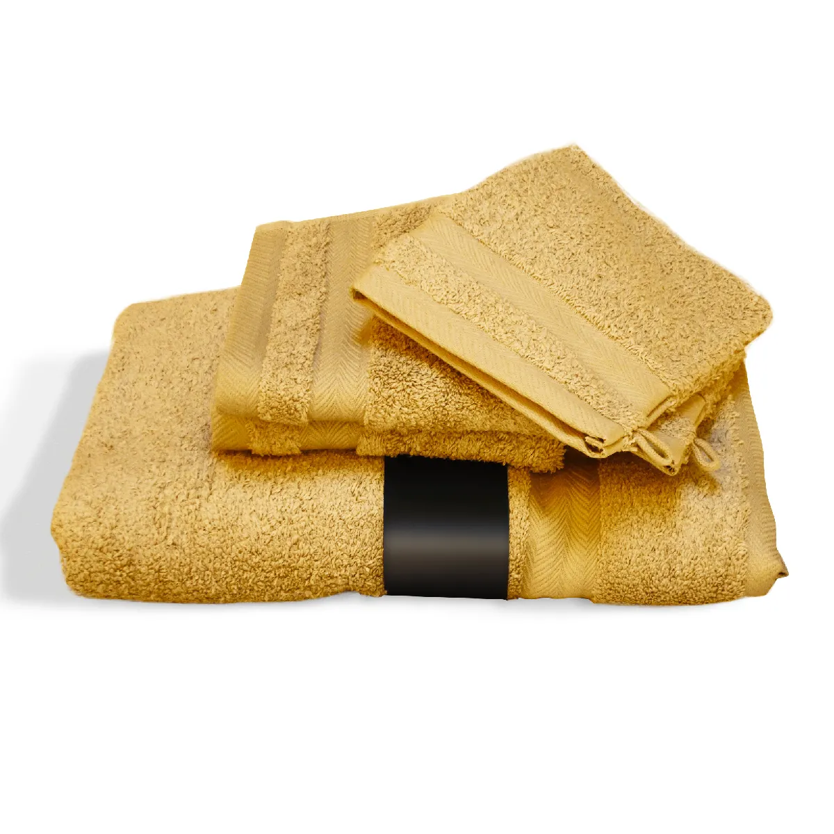 Parure De Bain 5 Pièces Royal Cresent Jaune Quartz 650g/m2