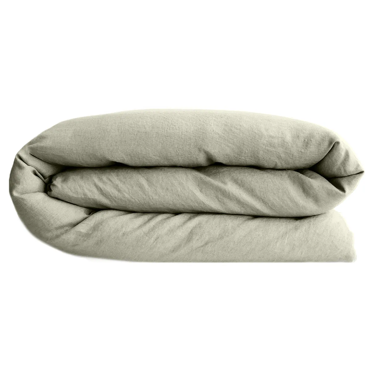 Housse De Couette Lin Et Coton 260x240 Cm Collection Opera Vert Laurier