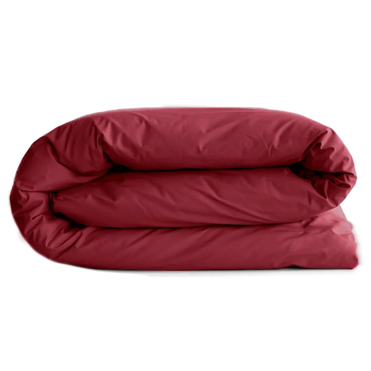 Housse De Couette Uni 140x200 Cm Percale De Coton Manoir Rouge Carmin