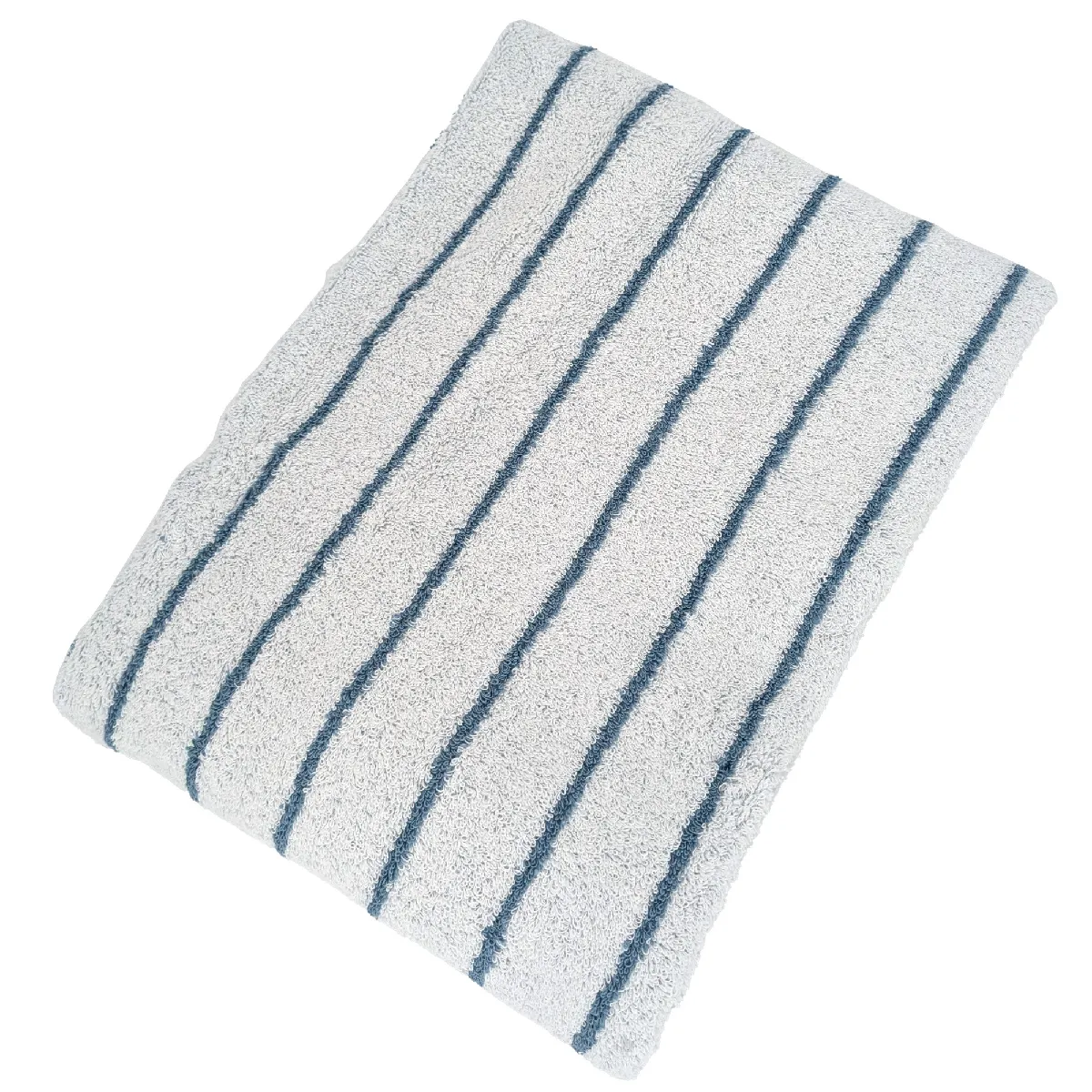 Drap De Douche Coton 70x140cm Pure Light À Rayures Bleu