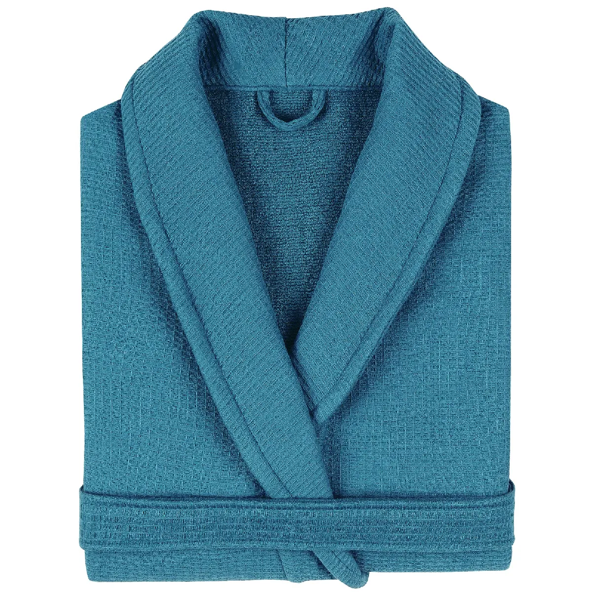 Peignoir Col Châle Adulte Natural Coton M Bleu Canard