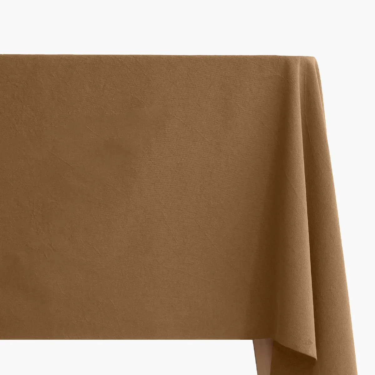Nappe Carrée En Lin Et Coton 170x170 Cm Mattis Marron Cognac
