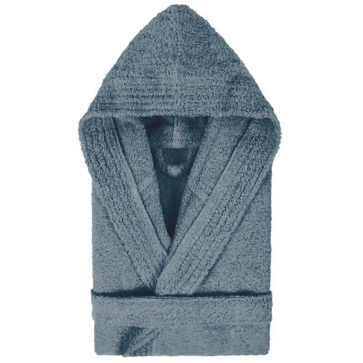 Peignoir À Capuche Enfant Pure Coton 10 Ans Gris Acier