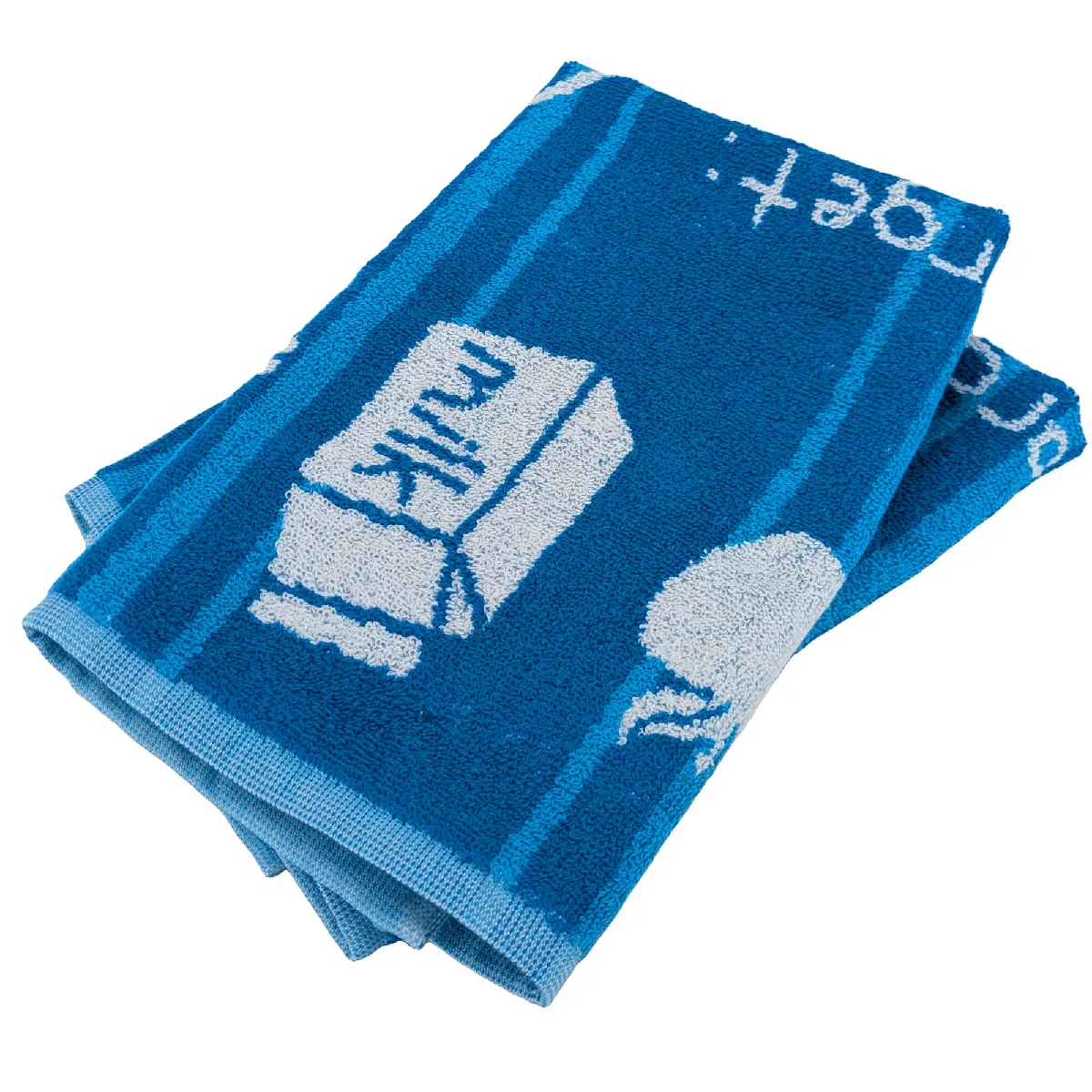 Lot De 2 Torchons De Cuisine Éponge Collection Basket 50x50 Cm Bleu