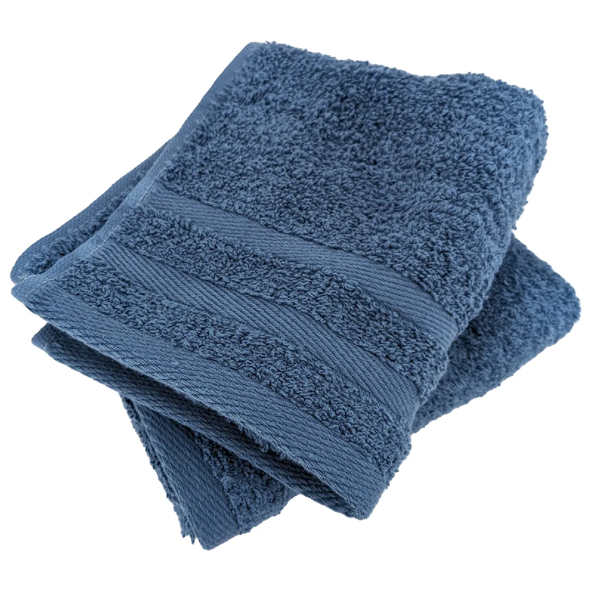 Lot De 2 Serviettes Invité 33x50 Cm Efficience Pure Bleu Pacific