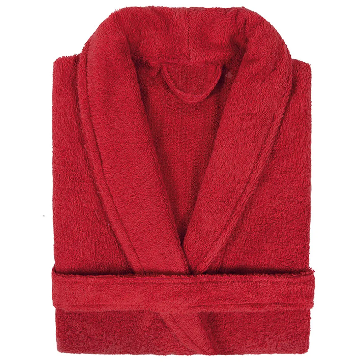 Peignoir Col Châle Adulte Pure Coton S Rouge